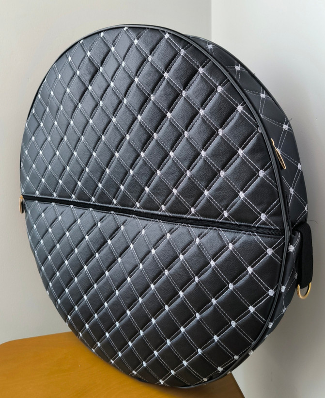 کیف دف چرم مطلسه دوزی سینا