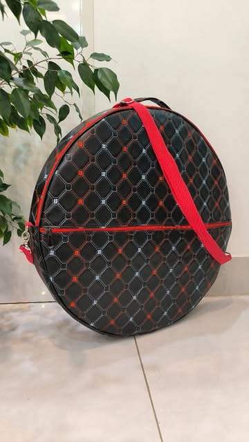 کیف دف چرم مطلسه دوزی