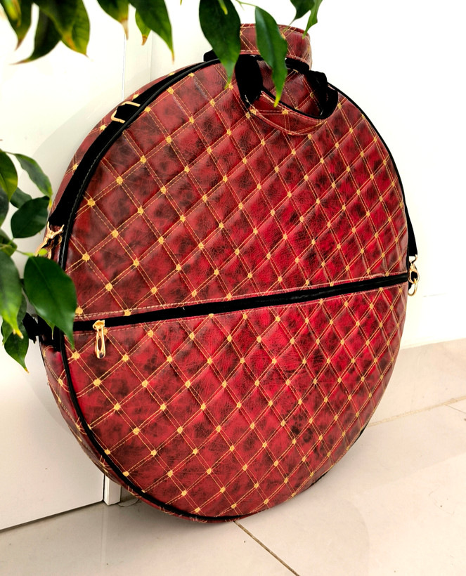 کیف دف چرم مطلسه دوزی سینا