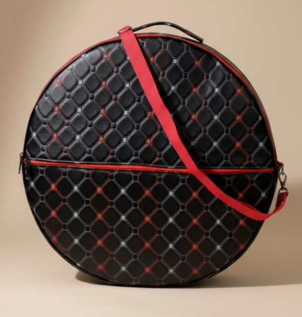 کیف دف چرم مطلسه دوزی