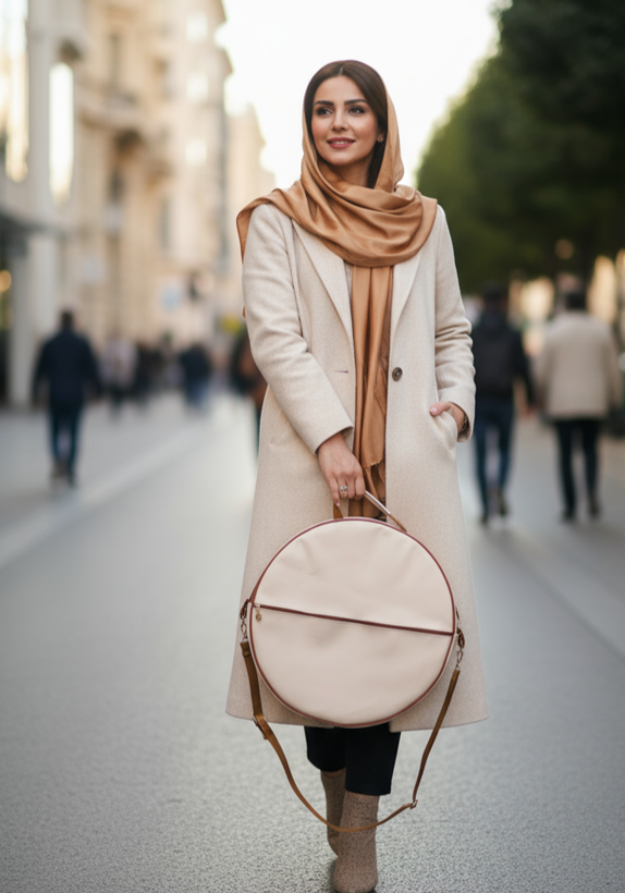 کاور دف چرم صنعتی کرم رنگ