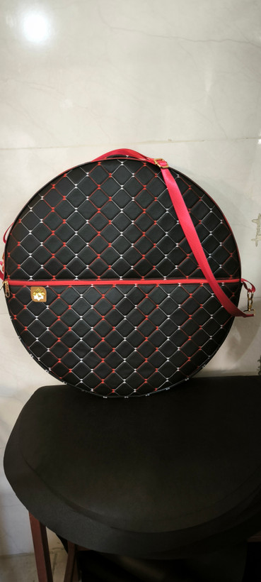 کیف دف چرم مطلسه دوزی